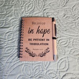 Rejoice in Hope Brown Spiral Notebook with Pen